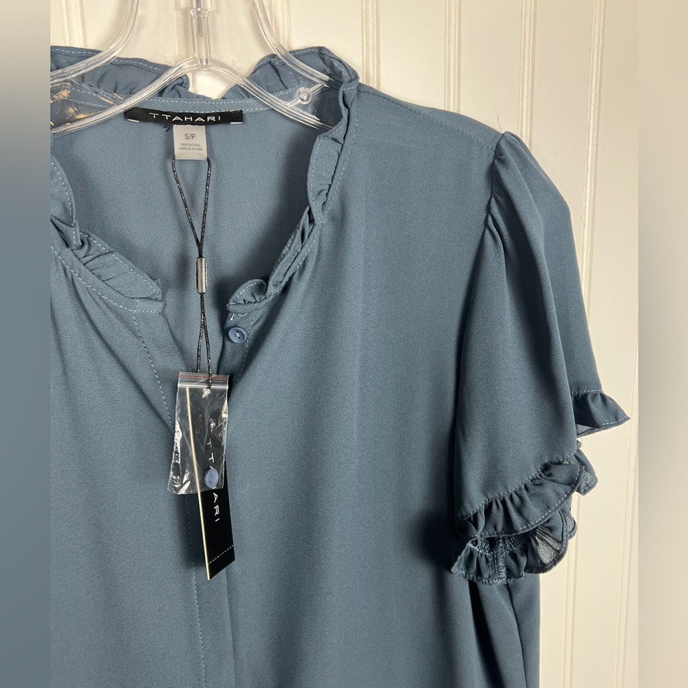 Tahari Deep Slate Blue Top - Small - Picture 9 of 13